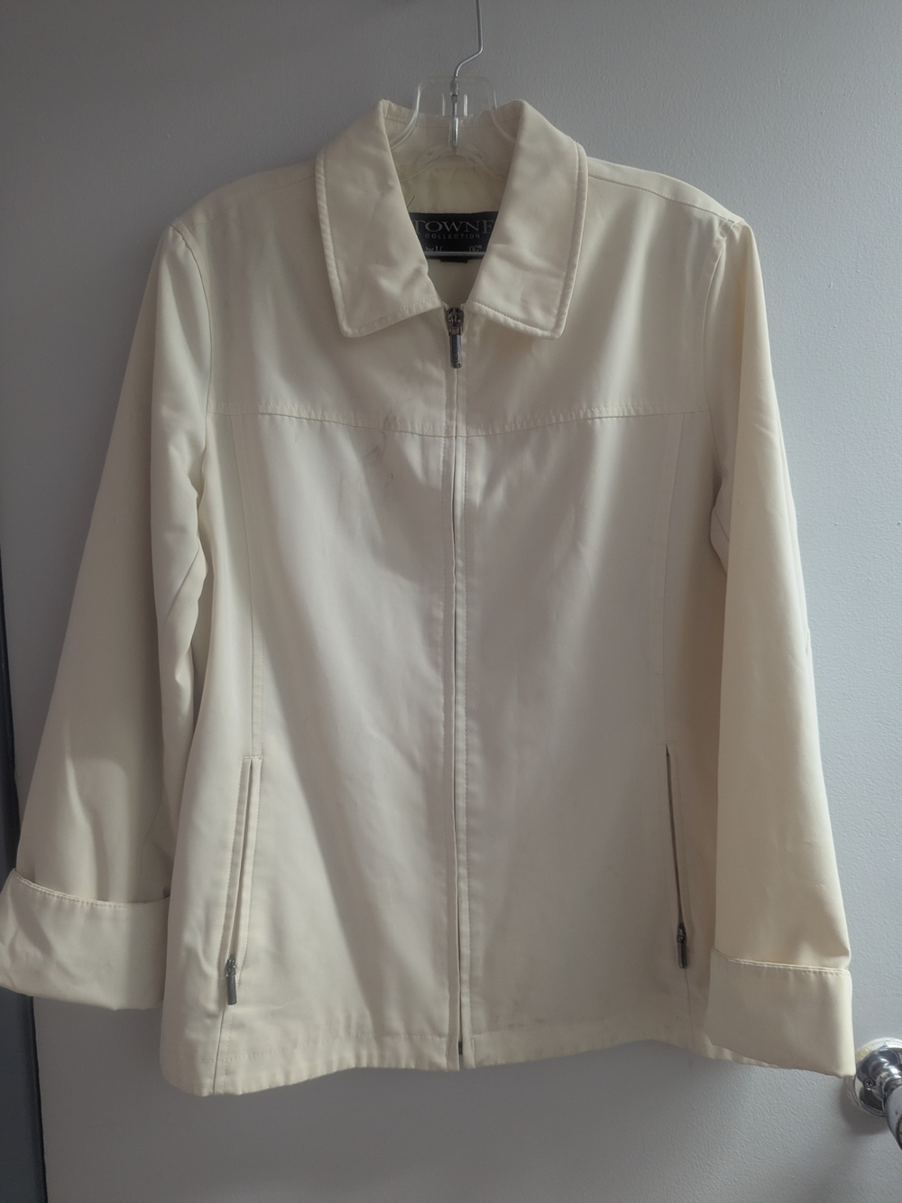London Fog Cream Zip-Front Women's Jacket
